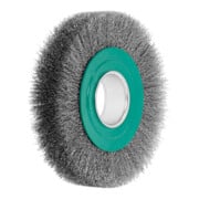 LESSMANN Spazzola circolare con foro (verde) filo in inox 0,30mm, Ø178 x l=32mm