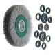 LESSMANN Spazzola circolare con foro (verde) filo in inox 0,30mm, Ø200 x l=38mm-1