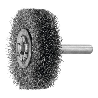 LESSMANN Spazzola circolare con gambo, completamente inox 0,20mm, Ø50 x l=15mm