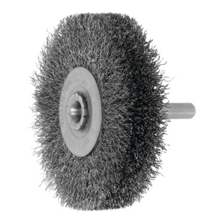 LESSMANN Spazzola circolare con gambo, completamente inox 0,20mm, Ø70 x l=16mm
