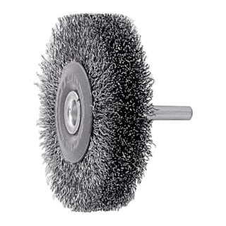 LESSMANN Spazzola circolare con gambo, filo in acciaio 0,20mm, Ø50 x l=15mm