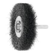 LESSMANN Spazzola circolare con gambo, filo in acciaio 0,20mm, Ø70 x l=16mm