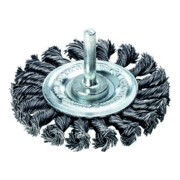 LESSMANN Spazzola circolare con gambo, filo in acciaio intrecciato 0,50mm, Modello: 75x10