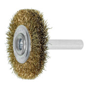 LESSMANN Spazzola circolare con gambo, filo in acciaio, ottonato 0,25mm, Ø70 x l=10mm