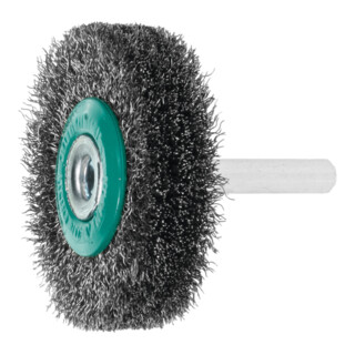 LESSMANN Spazzola circolare con gambo, filo in inox 0,20mm, Ø50 x l=15mm