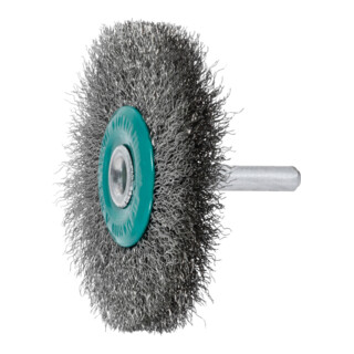 LESSMANN Spazzola circolare con gambo, filo in inox 0,20mm, Ø70 x  l=10mm