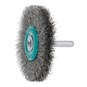 LESSMANN Spazzola circolare con gambo, filo in inox 0,20mm, Ø70 x  l=10mm