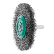 LESSMANN Spazzola circolare con gambo, filo in inox 0,20mm, Ø80 x  l=12mm