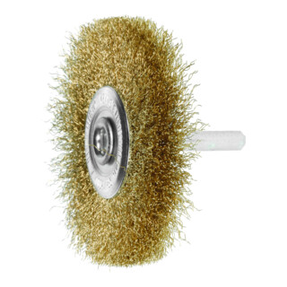 LESSMANN Spazzola circolare con gambo, filo in ottone da 0,20mm, Ø70x l=10mm