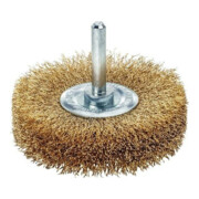 LESSMANN Spazzola circolare con gambo, filo in ottone da 0,20mm, Ø70x l=16mm