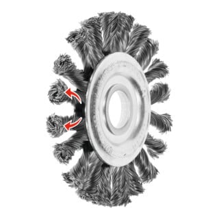LESSMANN Spazzola circolare, intrecciatura alternata, filo in acciaio 0,50mm, ØSpazzole D1xØForo d 1/filettatura M: 115x22mm