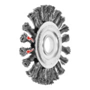 LESSMANN Spazzola circolare, intrecciatura alternata, filo in acciaio 0,50mm, ØSpazzole D1xØForo d 1/filettatura M: 115x22mm