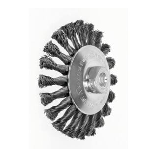 LESSMANN Spazzola conica a centro depresso filo in acciaio 0,50mm, Spazzola Ø125xFilettatura M 14mm