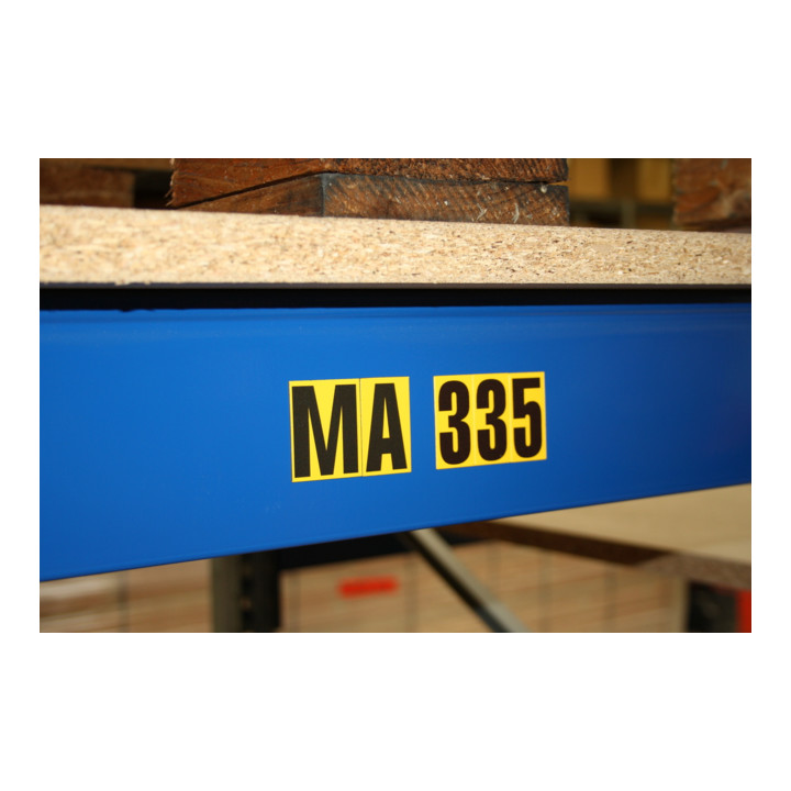 Lettres magnétiques Eichner taille A-Z 43 mm noir jaune