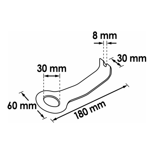Levier de démontage et déclipseur avec boucle de traction V2492 30 mm VIGOR