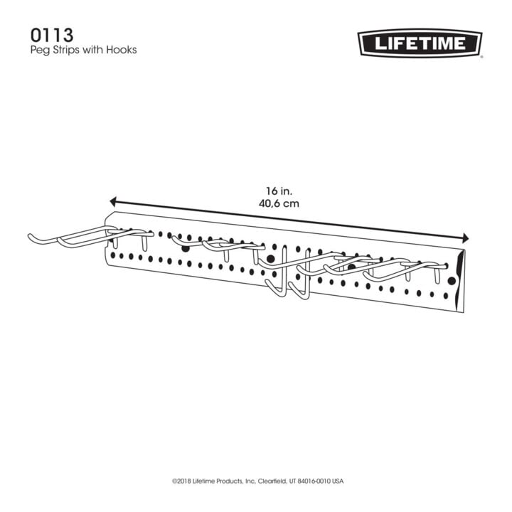 Lifetime Barre porte-outils Set de 2 2,5 x 40,6 x 6 cm