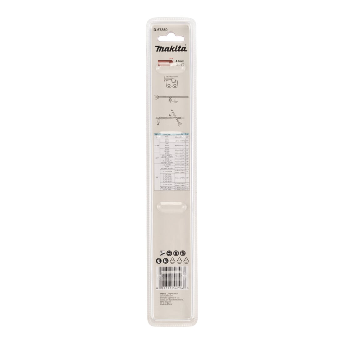Lime ronde Makita 4,0 mm D-67359