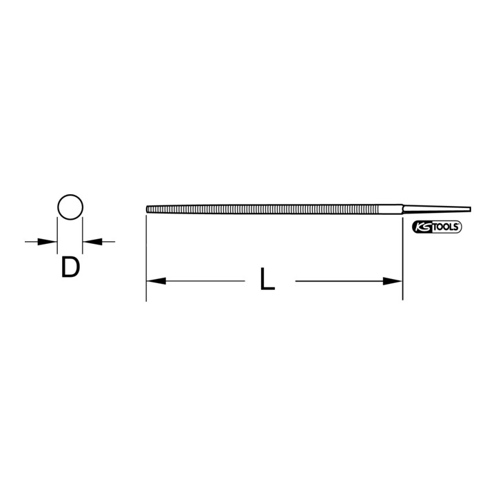 Limes ronde seules, forme F, bâtarde, 150mm