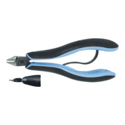 Lindström Elektronik-Seitenschneider, ausgekehlte Backen, spitzer Kopf, KW, ganze Länge: 135 mm