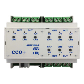 Lingg&Janke Actionneur de commutation KNX eco+ 9 canaux 16A 6TE AH9F16H-E