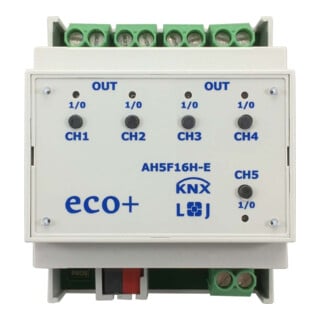 Lingg & Janke KNX Schaltaktor eco+ 5-fach 16A 4TE AH5F16H-E