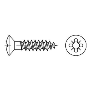 Linsensenkkopf-Spanplattenschraube PZ, Messing, blank