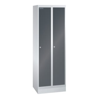 Lista Garderobenschrank (BxTxH) 600x500x1800mm 2 Abteile R7035/R7016