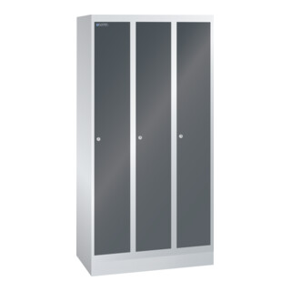 Lista Garderobenschrank (BxTxH) 900x500x1800mm 3 Abteile R7035/R7016