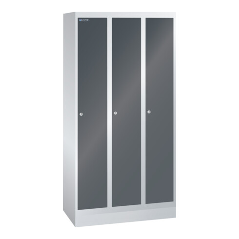 Lista Garderobenschrank (BxTxH) 900x500x1800mm 3 Abteile R7035/R7016