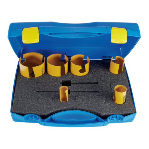 PROFIT Jeu de scies-cloches multi-usage 8 pcs 25-80 mm Prof. de coupe 52 mm HM