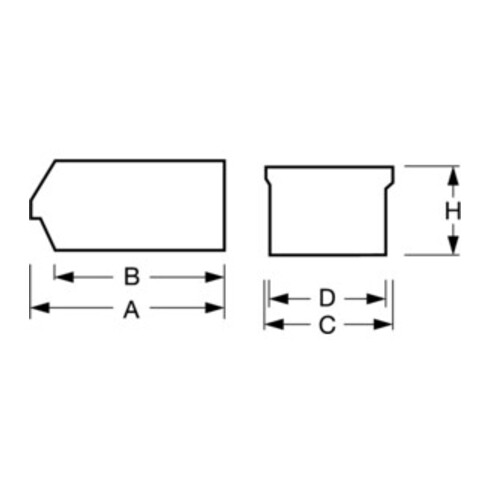 Lockweiler Bac de rangement visible gris pour env. 23 l L.500/450×I.310×H.200 mm en PE empilable