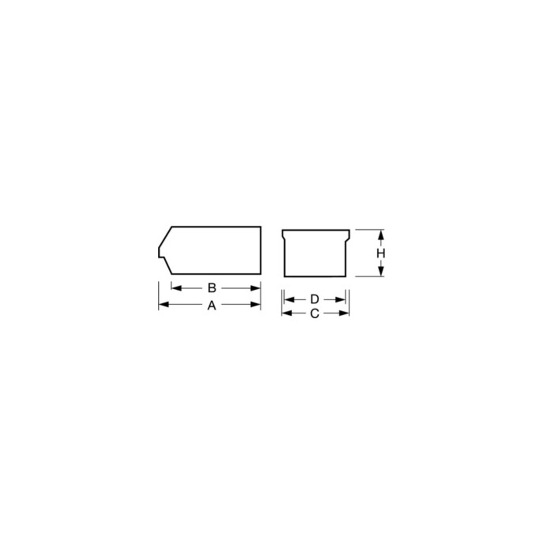 Lockweiler Bac de rangement visible gris pour env. 23 l L.500/450×I.310×H.200 mm en PE empilable