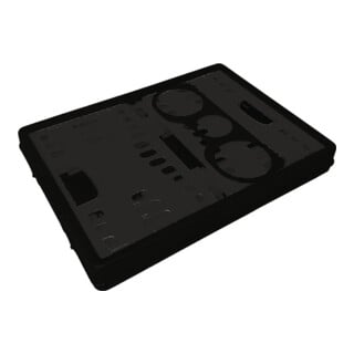 Lockweiler Klappbox L500xB360xH240mm mit 2 Griffen und Flaschenhalter schwarz-grau