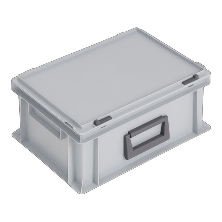 Lockweiler Kunststoffkoffer 14l PP m.1Griff L400xB300xH183mm grau stapelbar