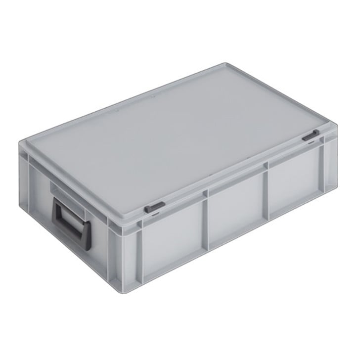 Lockweiler Kunststoffkoffer 34l PP m.2Griffen L600xB400xH183mm grau stapelbar