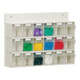 Lockweiler Magazine transparent blanc H410×I600×P108mm 18xGr.B avec dos en bois-1
