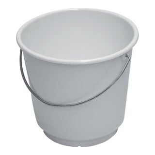 Lockweiler Seau 15l avec graduation, blanc, alimentaire, polyéthylène, anse métallique
