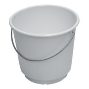 Lockweiler Seau 15l avec graduation, blanc, alimentaire, polyéthylène, anse métallique