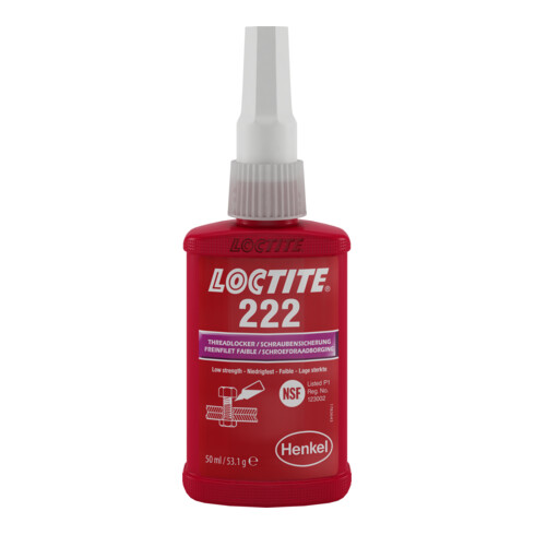 Verrouillage par vis universel à faible résistance Loctite 222
