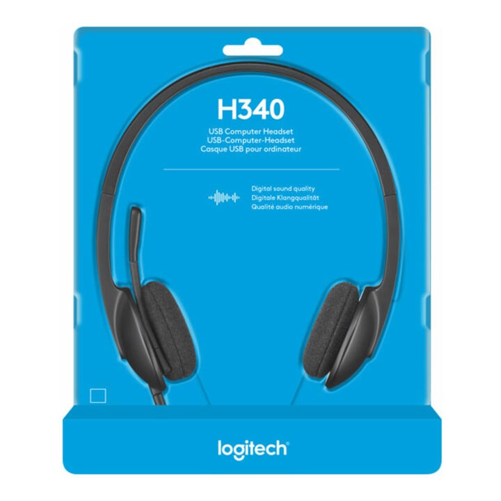 Logitech Casque stéréo sw, Retail H340 USB