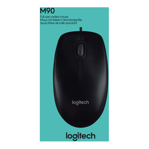 Logitech Maus USB,800dpi,3Tasten M90 sw