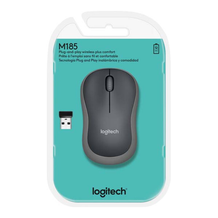 Logitech Souris USB sans fil 1000 dpi M185 gr