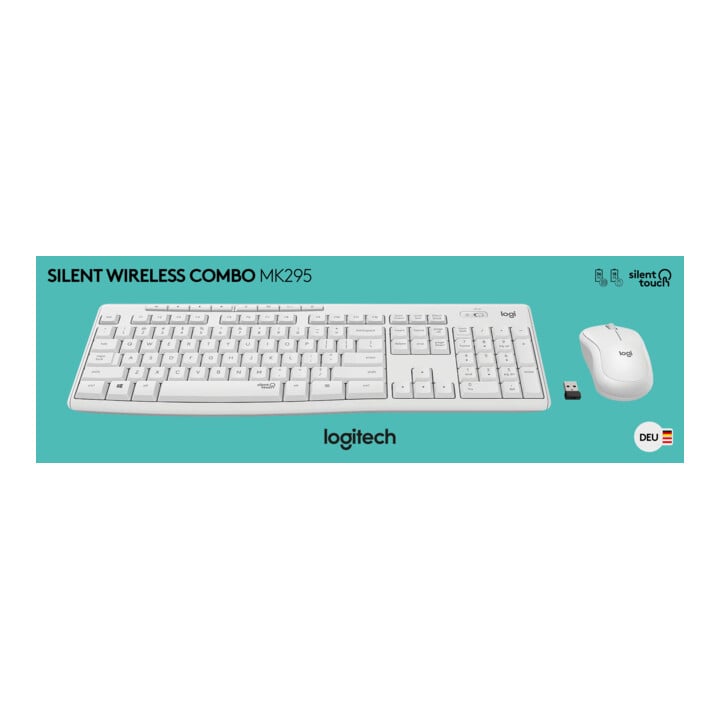 Logitech Tastatur/Maus Set SilentTouch Wireless MK295 weiß