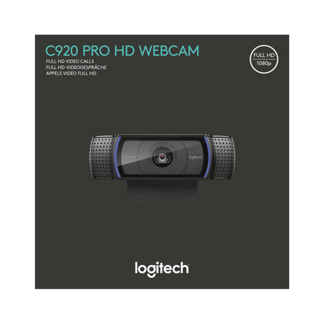 Logitech Webcam USB 15MP FullHD, noir C920