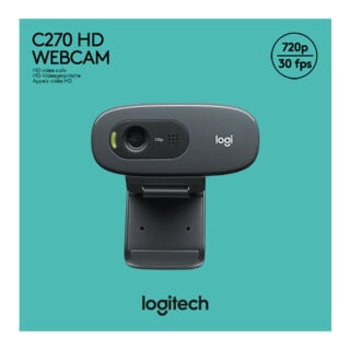 Logitech Webcam USB 3MP HD, noir, Retail C270