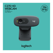 Logitech Webcam USB 3MP HD, noir, Retail C270-1