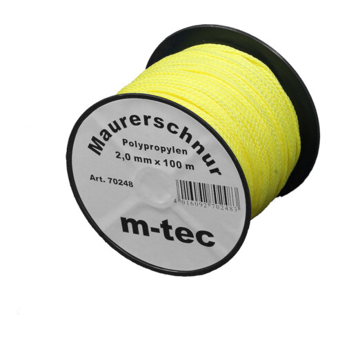 Lot-Cordeau de maçon 2,0 mm jaune fluorescent, 100 m