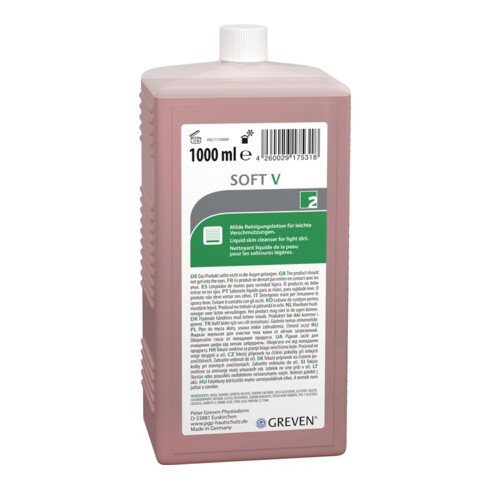 Lotion de nettoyage de la peau IVRAXO® SOFT V 1 l salissures légères distributeu