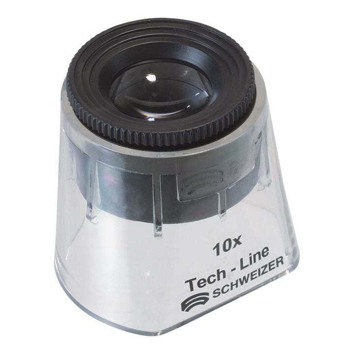 Loupe à pied Tech-Line grossissement x 10 Fixe D. lentille 30 mm Schweizer