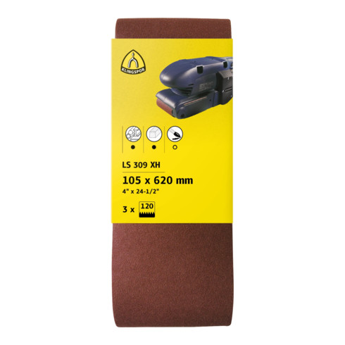 LS 309 XH Bandes portative Klingspor 100 x 560 mm Grain 80 F5, SB-emballé avec onglet